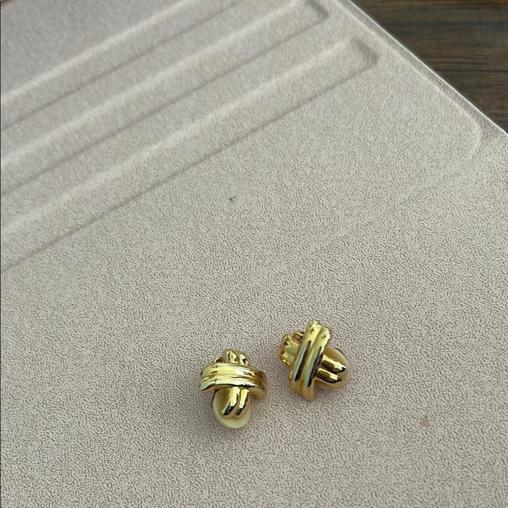 Gold Knot Stud Earrings